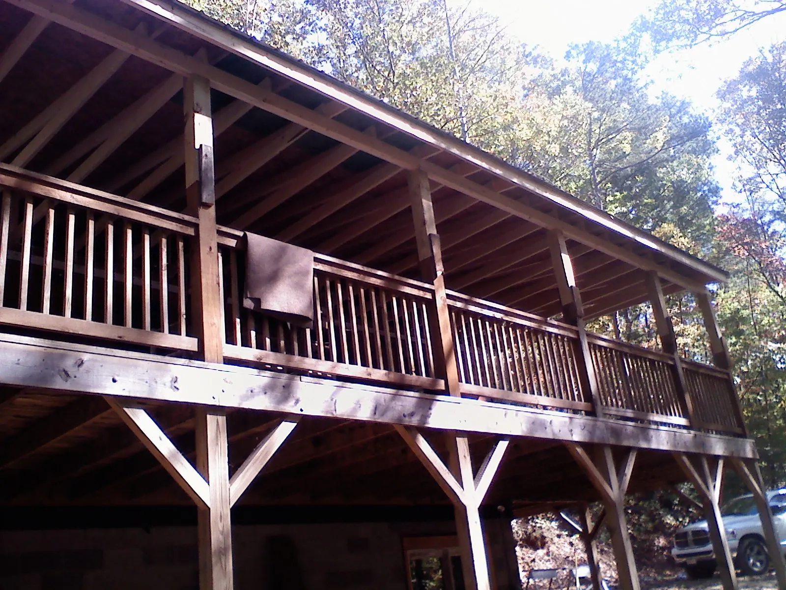 Timber framing under a new elevated porch and deck — Roof Leak Repair in Poulsbo by Roofing Brothers